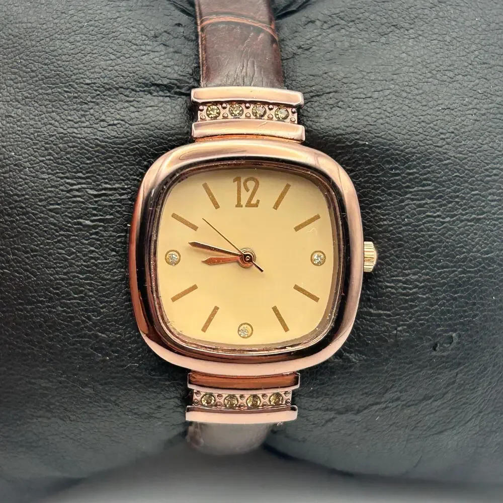 Mreurio Metallic Brown Women’s Minimalist Watch New Battery